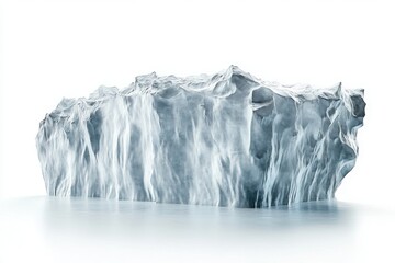 Fototapeta premium A stunning ice block showcasing intricate textures and a serene blue hue, perfect for nature and winter-themed projects.