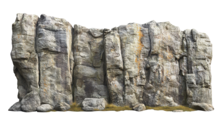 A rugged rock formation showcasing textured surfaces and natural colors, perfect for outdoor or geological themes. transparent background