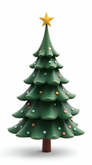 Fototapeta premium 3d christmas tree isolated on white background