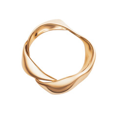 Elegant golden ring with a unique twisted design, perfect for adding a touch of luxury and style to any outfit. transparent background
