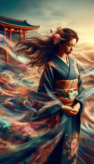 Fototapeta premium 着物の女性