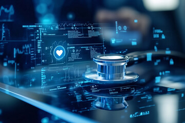 Close up stethoscope on computer, Innovative software development is transforming healthcare and enhancing patient satisfaction.