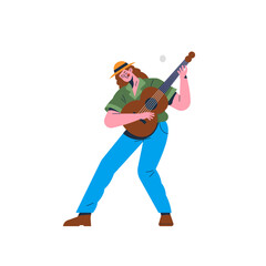 Girl playing guitar illustration