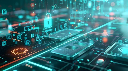 visualization showcasing online security during digital transactions