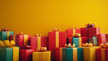 christmas gift box, birthday gift box, surprise gift box, gift box with elegant wrapping, modern gift box, gift box arrangement, handcraft gift box, gift box with yellow background