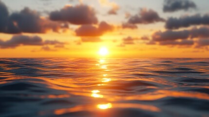 Obraz premium The ocean sleeps under the calm embrace of sunset.