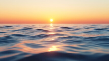 Obraz premium A golden horizon rests over the tranquil evening sea.