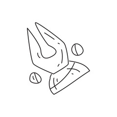 Line drawing of a quill pen and inkwell