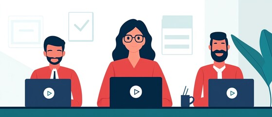 Team creating SEO content, focus on optimization and search ranking, dynamic environment