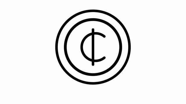 Animated, gold coin featuring cedi money symbol, ideal for financial concepts, currency exchange, Cedi, Ghana, african, economics, investment, banking, and savings.

