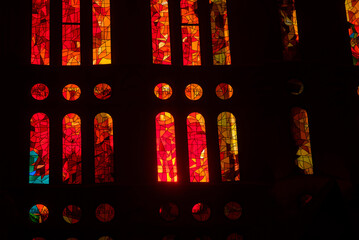 Stained windows in churches let in divine light