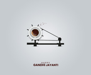 Happy Gandhi Jayanti, Gandhi Jayanti creative design for social media banner, poster, 3d illustration