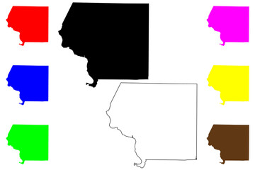 Jackson County, Illinois (U.S. county, United States of America, USA, U.S., US) map vector illustration, scribble sketch Jackson map