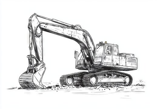 recommend clip art: Construction backhoe vehicle. Heavy construction machinery concept. Isolated excavator work. Modern illustration design.
