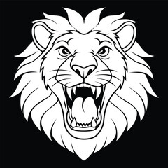 lion vector illustration art design , lion head design