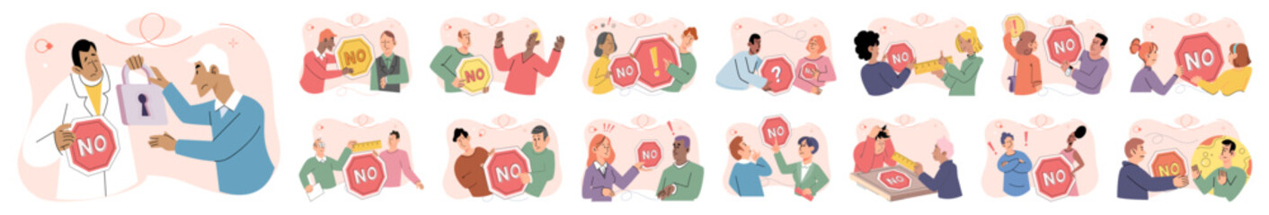 Refuse vector illustration. The negation someones feelings can lead to negative consequences in relationships Its important to stop and listen when someone disagrees with us to foster healthy