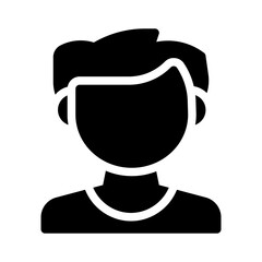 men's haircut glyph icon