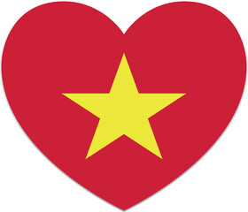 Vietnam heart shape flag icon