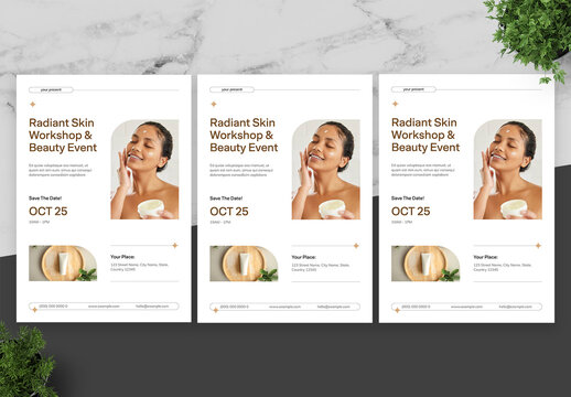 Brown And White Skincare Flyer