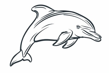 Graceful outline of a jumping dolphin in peaceful waters