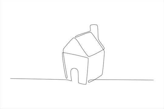 recommend clip art: chimney house continuous line vector illustration