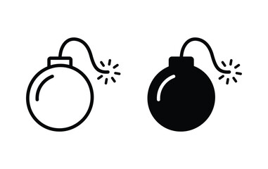 Bomb icon, Bomb symbol vector.
