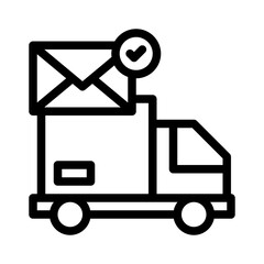 postal truck line icon