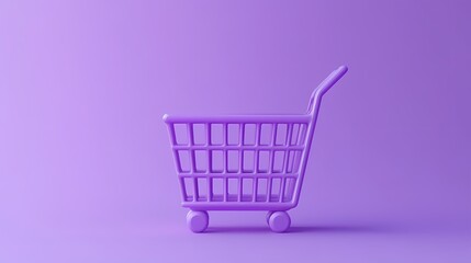 3d stereoscopic shopping cart icon