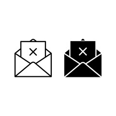 email error icons set. for mobile concept and web design color editable
