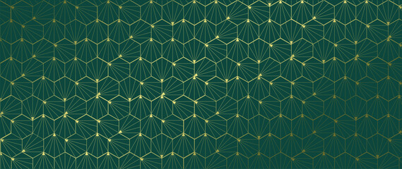 Luxury gold abstract line art background vector.