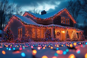 christmas light display at home 
