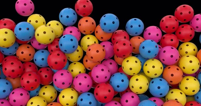 3d Pickleball filling up on an alpha channel background