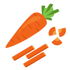 Fresh carrots whole and piece