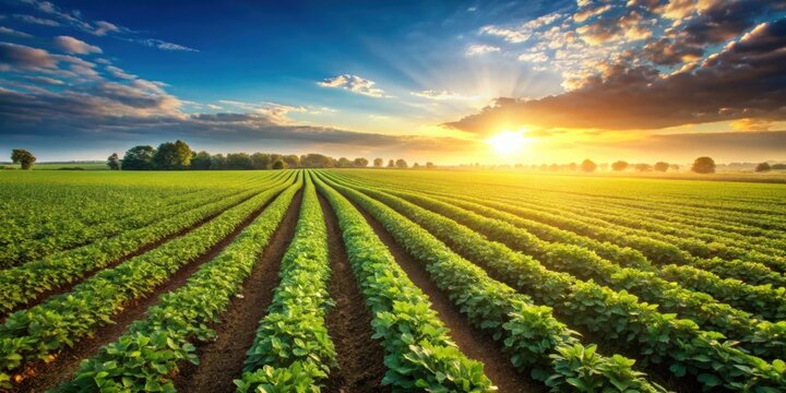 Peanut fields on a sunny farm , agriculture, crops, harvest, peanuts, plantation, farming, rural, landscape