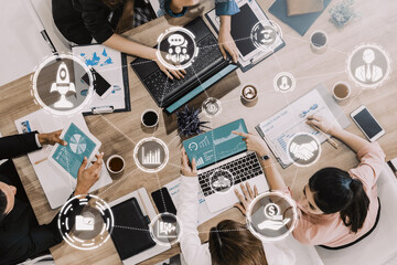 Start Up Business of Creative People Concept - Modern graphic interface showing symbol of...