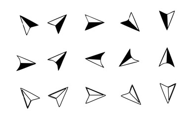  Arrow with the direction of the cardinal points. Isolated vector elements
