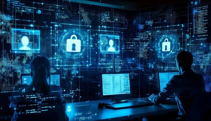 Employees engaging in interactive cybersecurity awareness programs.