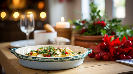 Winter holiday meal for dinner celebration menu, main course festive dish for Christmas, family event, New Year and holidays, English country food recipe idea