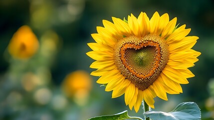 Fototapeta premium Intimate shot of a sunflower's heart, highlighting the symmetrical seed arrangement and contrasting with the bright yellow petals