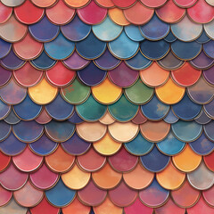 Cute Colourful Mermaid Scales Seamless Pattern Digital Download