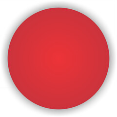 vector image of perfect red ball circle with black shadow on transparent background