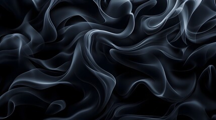Fototapeta premium Black and gray smoke swirls forming an endless abstract pattern, Illustration, Monochromatic, Smooth curves, Seamless, Elegant simplicity.