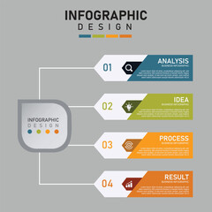 Digital business infographic design template 