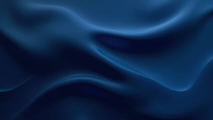 Fototapeta premium Generate an abstract background image featuring smooth flowing curves similar to soft fabric or liquid waves Use a gradient of deep navy blue and deep dark ocean blue