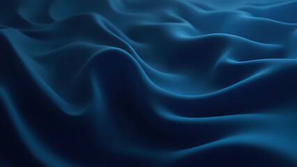 Fototapeta premium Generate an abstract background image featuring smooth flowing curves similar to soft fabric or liquid waves Use a gradient of deep navy blue and deep dark ocean blue