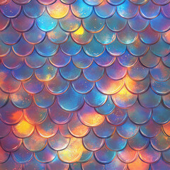 Cute Holo Mermaid Scales Seamless Pattern Digital Download