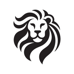 Lion face logo silhouette.