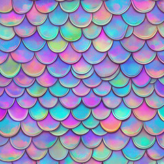 Cute Holo Mermaid Scales Seamless Pattern Digital Download