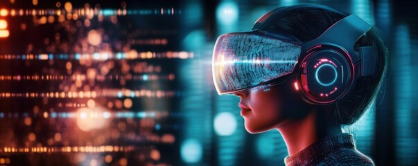 Futuristic Virtual Content Creator Event with Digital Avatars and Holographic Presentations