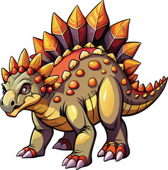 Obraz premium Ankylosaurus dinosaur sticker vector design